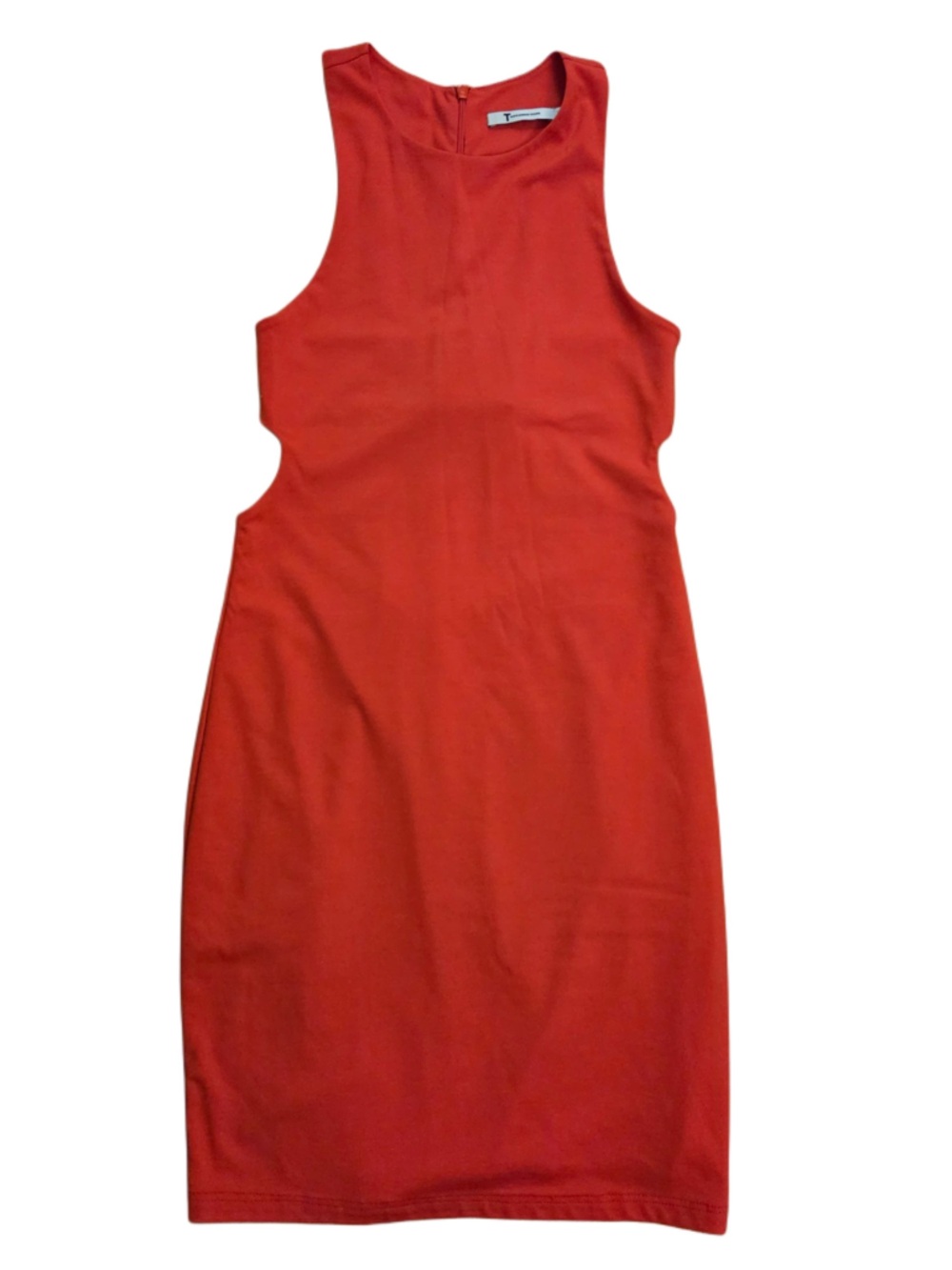 Alexander Wang Red Sleeveless Side Cutout T Back Midi Dress